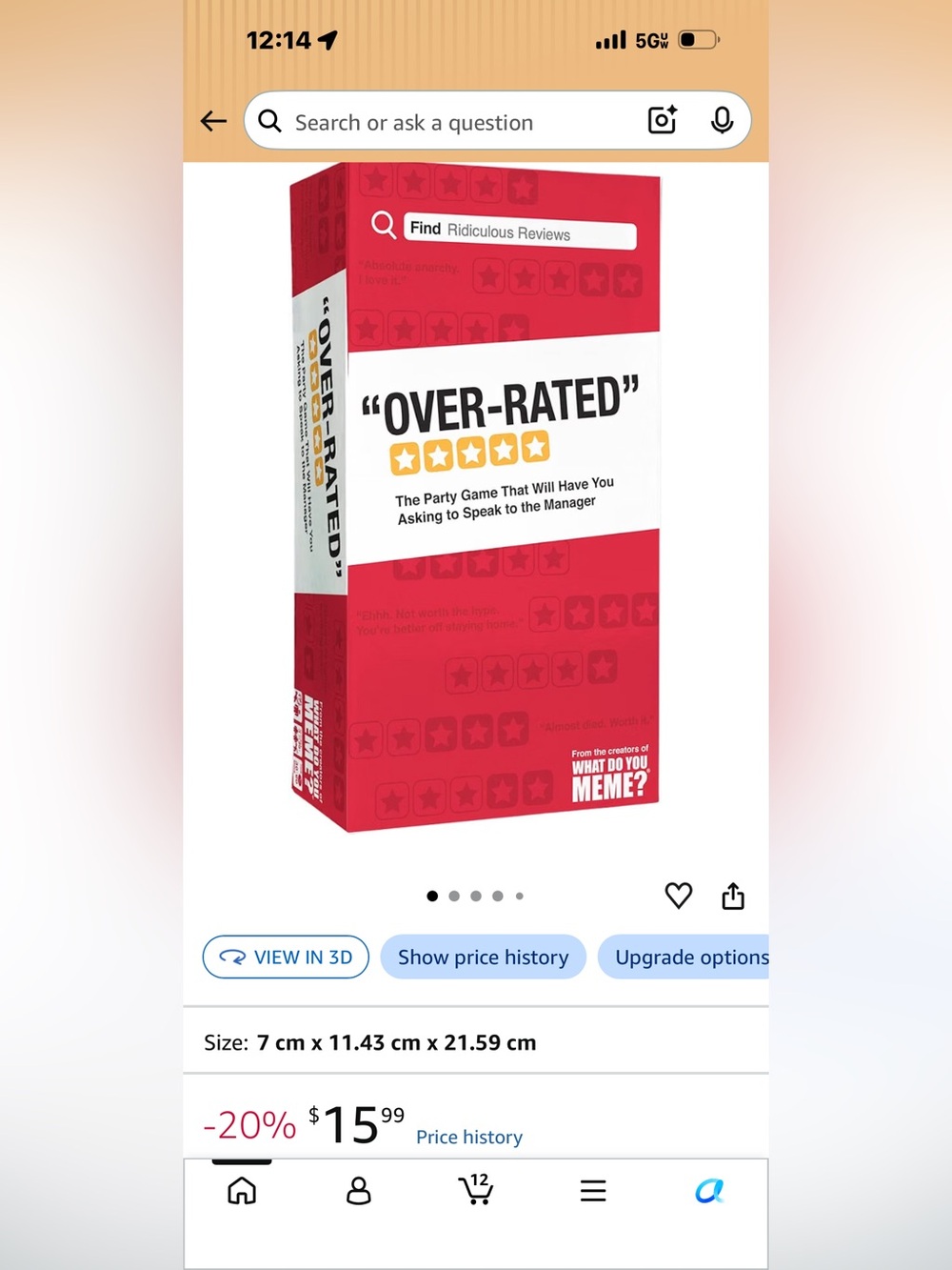 OVER-RATED Party Game by - Red